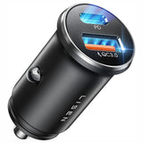 Incarcator Lisen Car (YL0223090002), Fast Charging, USB, Type-C, Cigarette Lighter Adapter, PD36W, QC18W, Negru