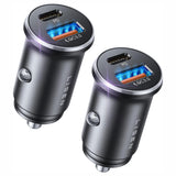Incarcator Lisen (set de 2) Car (YL0223080038), Fast Charging, USB, Type-C, Cigarette Lighter Adapter, PD36W, QC18W, Negru