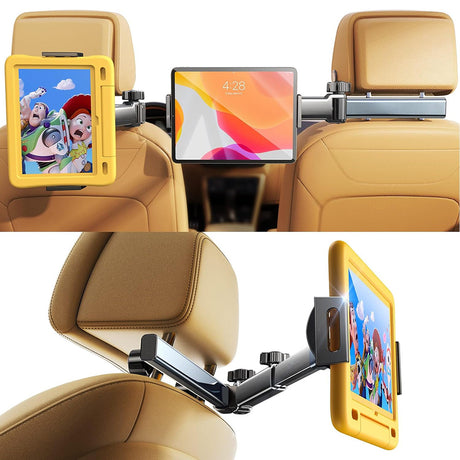 Suport Lisen (YL0423090004), for Headrest, 360° Rotation, Adjustable, for Phone, Tablet up to 12.9", Negru