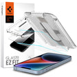 Folie de protectie Spigen (set de 2) Glas.tR EZ-FIT (AGL03385) compatibil cu iPhone 13 / iPhone 13 Pro / iPhone 14 / iPhone 16e / iPhone 17e, Transparent