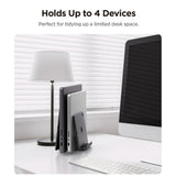 Suport Spigen Vertical Laptop Stand LD208S4 (AMP10640), for 4 Devices, Adjustable Width, Universal, Silicone Pads, Gri Spatial