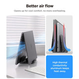 Suport Spigen Vertical Laptop Stand LD208S4 (AMP10640), for 4 Devices, Adjustable Width, Universal, Silicone Pads, Gri Spatial