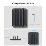 Suport Spigen Vertical Laptop Stand LD208S4 (AMP10640), for 4 Devices, Adjustable Width, Universal, Silicone Pads, Gri Spatial