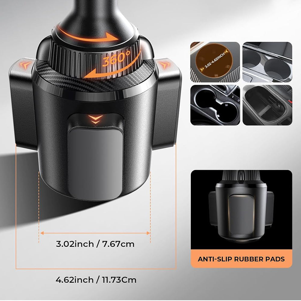 Suport Lisen (YL0220100001), for Cup Holder, Universal, Multi-Angle Adjustment, Secure Fit, Anti-Shake, Negru