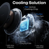 Suport Lisen with Wireless Charging Qi2, W701 (YL0224060042), for Air Vent, USB, USB-C Car Charger, Cable, 15W, Negru