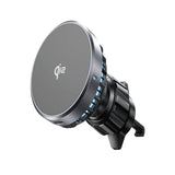 Suport Lisen with Wireless Charging Qi2, W701 (YL0224060042), for Air Vent, USB, USB-C Car Charger, Cable, 15W, Negru