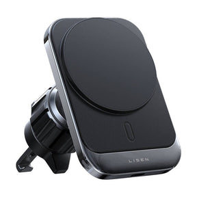 Suport Lisen with Wireless Charging (YL0223070009), MagSafe, Air Vent, Square Shape, One-Click Release, 15W, Negru