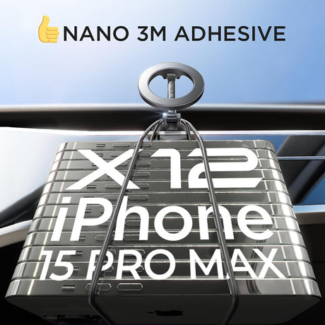 Suport Lisen (YL0224010003), MagSafe, for Dashboard, Universal, 360° Rotation, Foldable, N52 Magnets, Negru