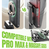 Suport Lisen (YL0224110001), Magnetic for Dashboard, Desk, 360° Rotation, Foldable, Table Clip, Secure Fit, Negru
