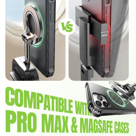 Suport Lisen (YL0224110001), Magnetic for Dashboard, Desk, 360° Rotation, Foldable, Table Clip, Secure Fit, Negru