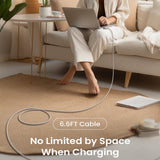 Cablu Lisen (YL0123070001), Type-C to MagSafe 3, for MacBook, 140W, Super Fast Charging, Braided, 2m, Argintiu