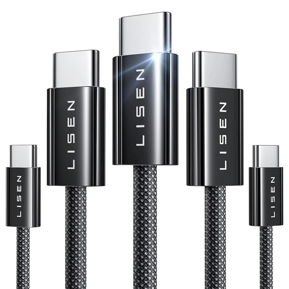 Cablu Lisen (set de 5) (YL0123070010), Type-C, 60W, 480Mbps, Fast Charging, Braided, 1m/1m/2m/2m/3m, Negru