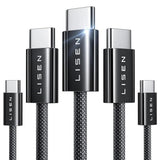 Cablu Lisen (set de 5) (YL0123070010), Type-C, 60W, 480Mbps, Fast Charging, Braided, 1m/1m/2m/2m/3m, Negru
