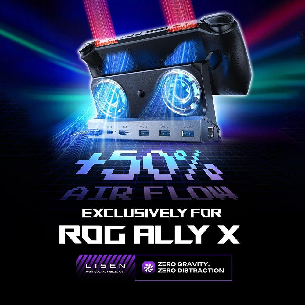 Accesoriu gaming Lisen Docking Station S1 (YL0423110005), HDMI 2.0 4K, 3x USB3.0, USB-C PD100W, Ethernet, 2x Cooling Fan, OLED, Negru