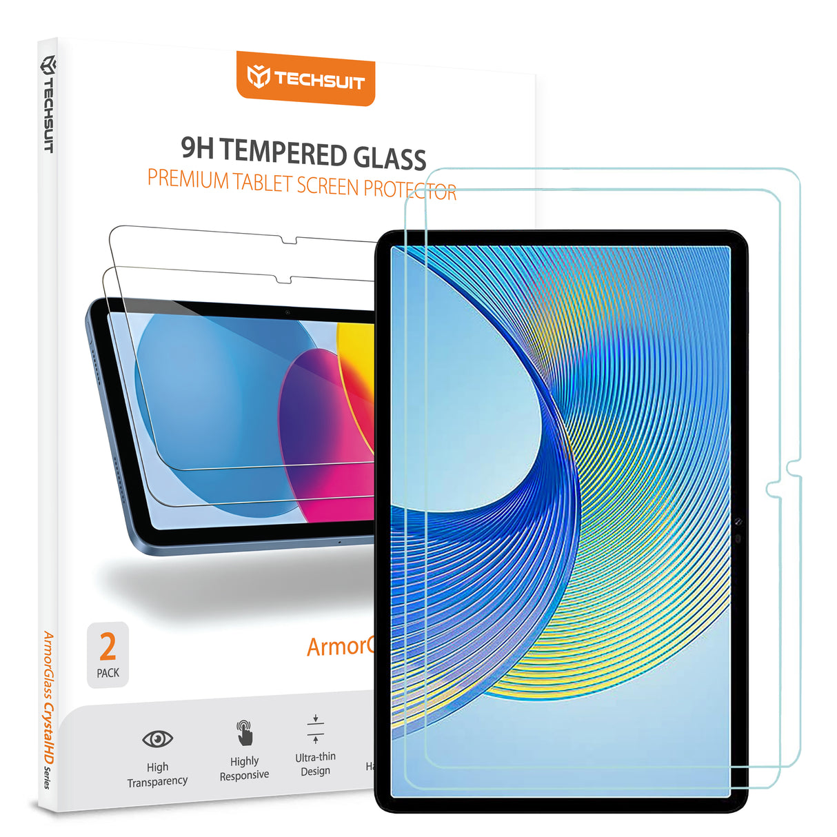 Husa de protectie tableta Techsuit ArmorGlass CrystalHD (set de 2) compatibil cu Honor Pad X9 / Pad X9a, Transparent