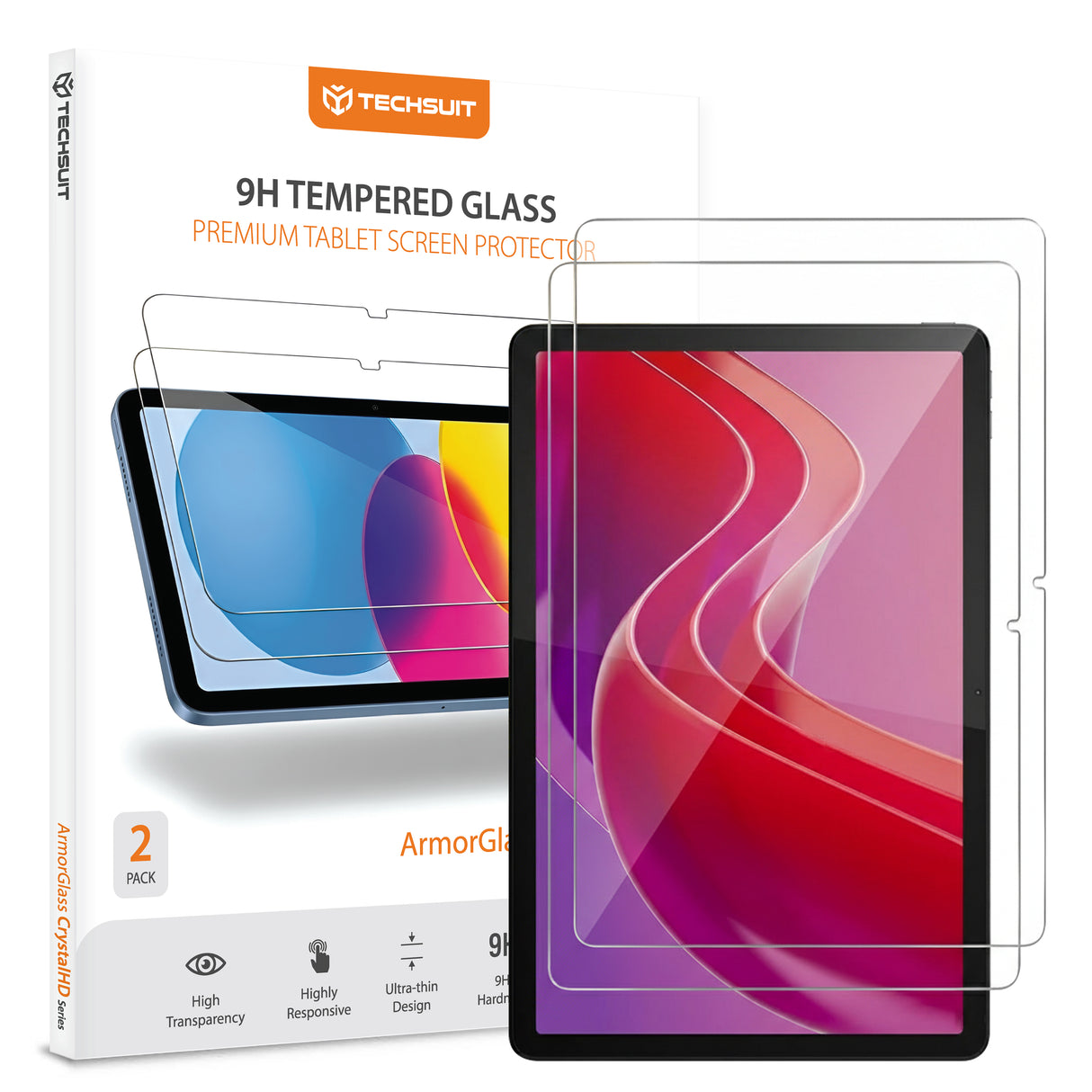 Husa de protectie tableta Techsuit ArmorGlass CrystalHD (set de 2) compatibil cu Lenovo Tab M11, Transparent