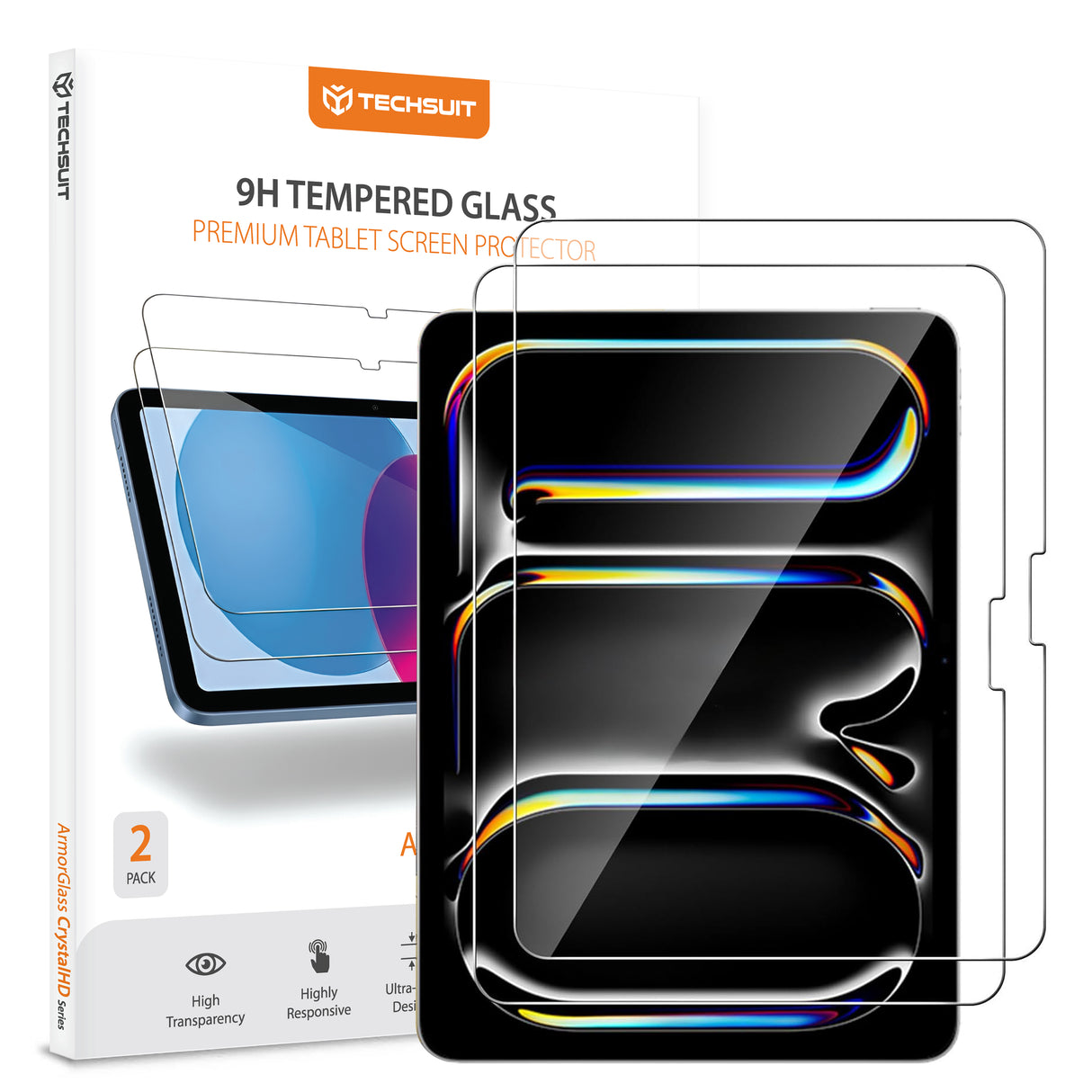 Husa de protectie tableta Techsuit ArmorGlass CrystalHD (set de 2) compatibil cu iPad Pro 11 (2024) / iPad Pro 11 (2025), Transparent