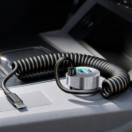 Incarcator Lisen Car (YL0223120020), with Type-C Cable, USB, Type-C, Fast Charge, 90W, 12V/24V, Negru