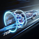 Incarcator Lisen Car (YL0224010001), with Type-C Cable, USB-A, Type-C, 170W, GaN, Aluminum Alloy, 12V/24V, 1m, Negru