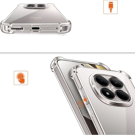 Husa de protectie Techsuit Shockproof Clear Silicone compatibil cu Xiaomi Redmi Note 15 Pro 5G, Transparent