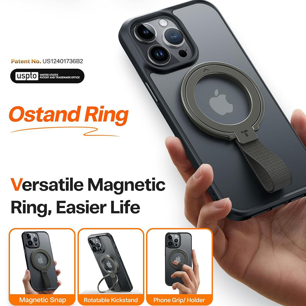 Torras Suport Torras Ostand Magnetic Ring, 360° Rotatable Stand, Phone Holder/Grip, Easy Attach, Negru – imagine 2
