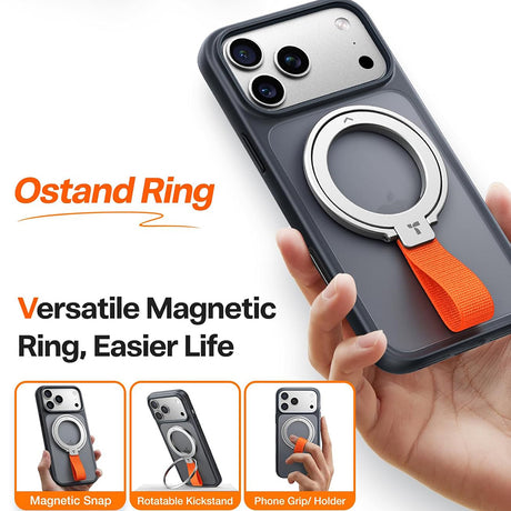 Torras Suport Torras Ostand Magnetic Ring, 360° Rotatable Stand, Phone Holder/Grip, Easy Attach, Argintiu – imagine 6
