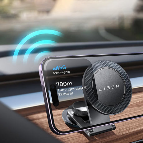Suport Lisen (YL0223050002), Magnetic Grip, for Dashboard, Universal, Adjustable, Secure Fit, N52 Magnets, Negru