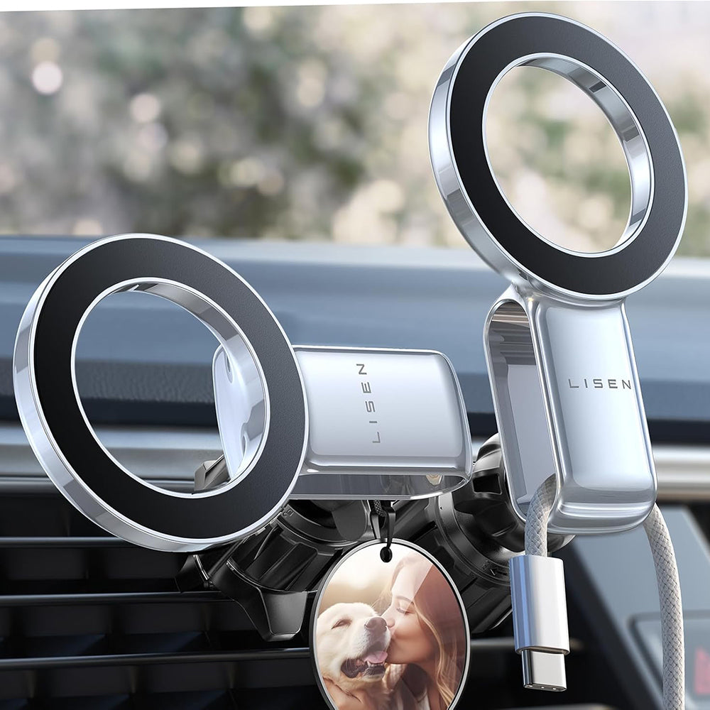 Suport Lisen (YL0224050012), Magnetic Grip, for Air Vent, Foldable, 360° Adjustable, Secure Fit, Negru