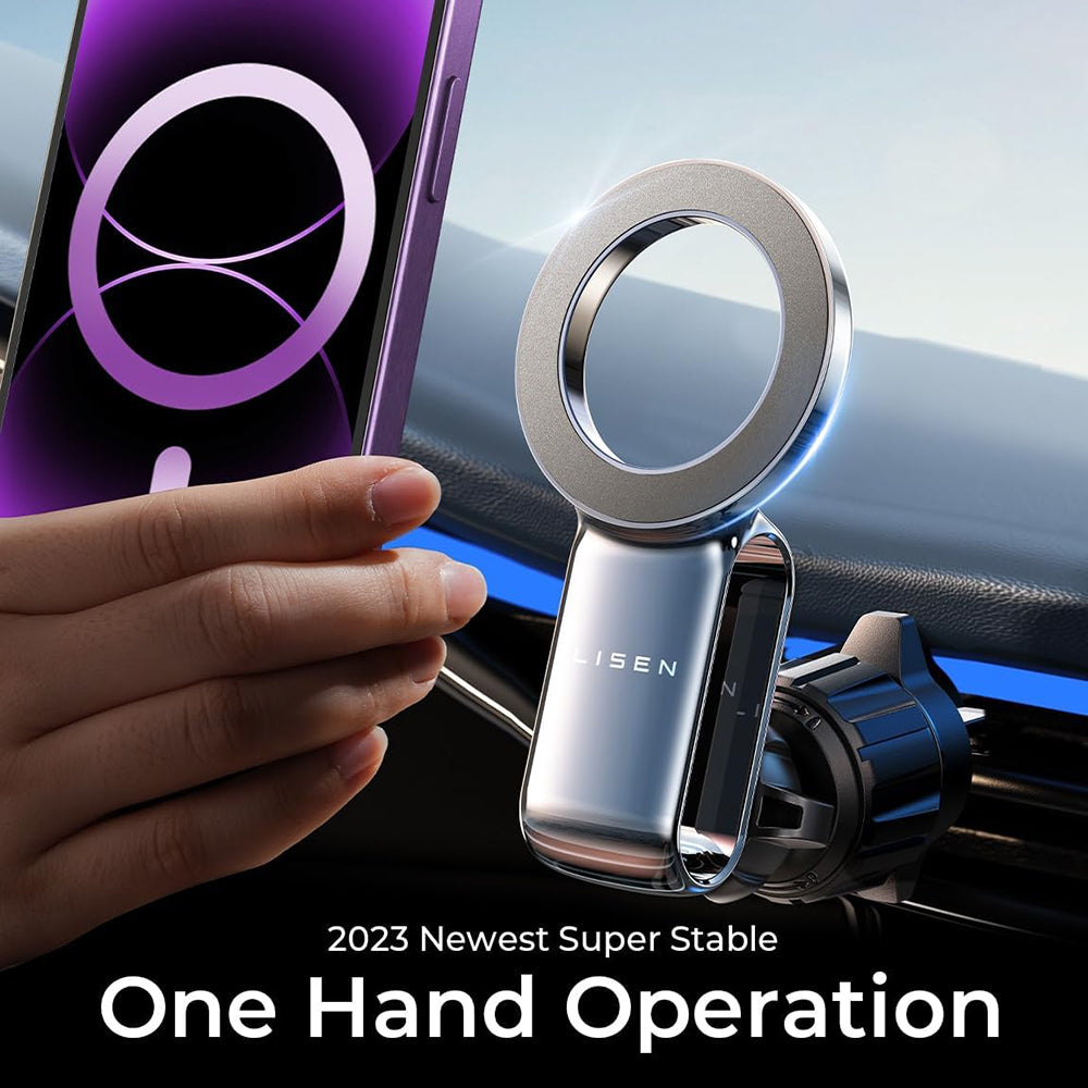 Suport Lisen (YL0224050012), Magnetic Grip, for Air Vent, Foldable, 360° Adjustable, Secure Fit, Negru