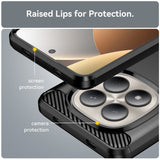 Husa de protectie Techsuit Carbon Silicone compatibil cu Xiaomi Redmi Note 15 Pro 4G, Negru