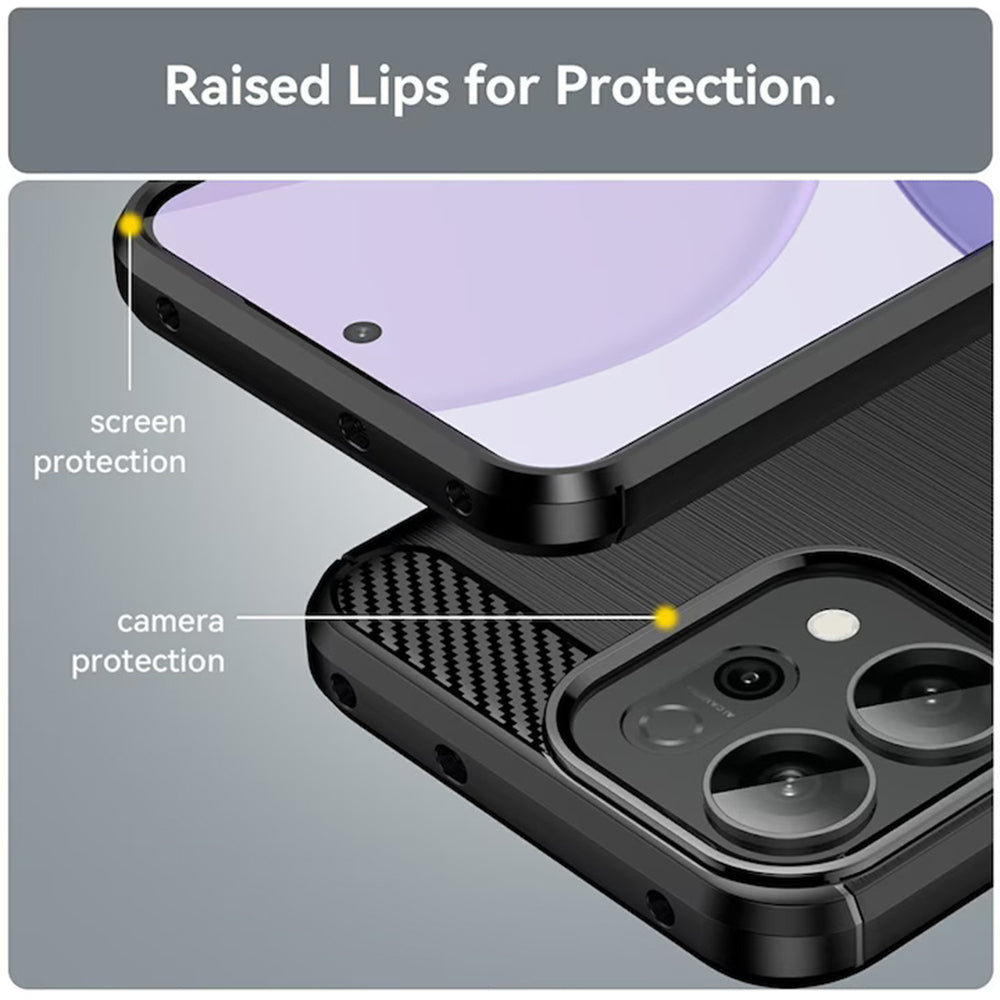 Husa de protectie Techsuit Carbon Silicone compatibil cu Oppo Reno15 F / Reno15 FS 5G, Negru