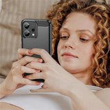 Husa de protectie Techsuit Carbon Silicone compatibil cu Oppo Reno15 F / Reno15 FS 5G, Negru