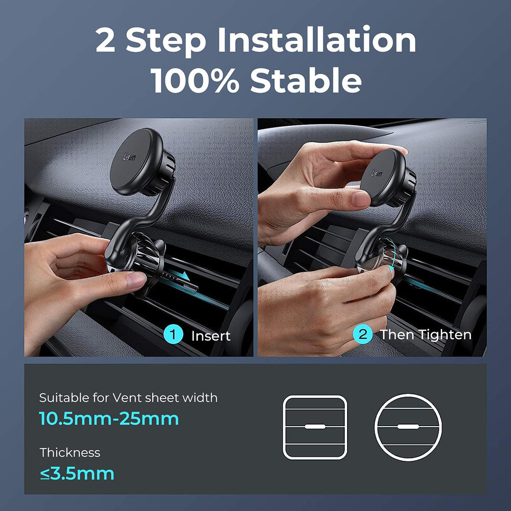 Suport Lisen (YL0222060002), MagSafe, for Air Vent, Universal, Multi-Angle Adjustment, Secure Fit, N52 Magnets, Negru