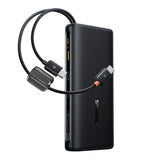 Baterie externa Baseus EnerFill FC41 (E0028N03), Dual USB-C Cables, Fast Charge, Digital Display, 100W, 20000mAh, Negru Cosmic