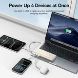 Baterie externa Baseus EnerFill FC41 (E0028N03), Dual USB-C Cables, Fast Charge, Digital Display, 100W, 20000mAh, Negru Cosmic