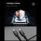 Cablu Spigen Essential EB10015CC (ACA10421), Fast Charging, Type-C, 100W, 5Gbps, E-Marker Chip, 1.5m, Negru