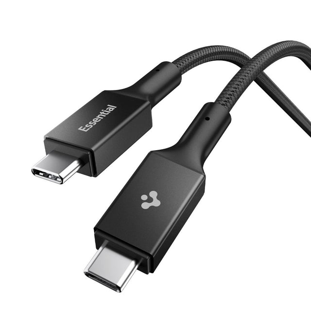 Cablu Spigen Essential EB10015CC (ACA10421), Fast Charging, Type-C, 100W, 5Gbps, E-Marker Chip, 1.5m, Negru