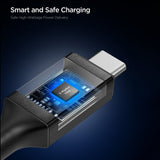 Cablu Spigen Essential EB24015CC (ACA10423), Fast Charging, Type-C, 240W, 40Gbps, E-Marker Chip, 8K, 1.5m, Negru