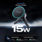 Suport Spigen with Wireless Charging Essential EV15MAQ (ACP10513), MagSafe, Fast Charge, Qi2, for Air Vent, 15W- Black