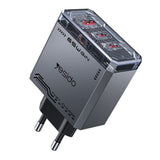 Incarcator Yesido (YC101), USB / 2x Type-C, 65W, GaN, Negru