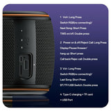 Casti Yesido Wireless Speaker (YSW40), Bluetooth 5.3, Type-C, TF Card, USB, 1200mAh, 8W, Negru