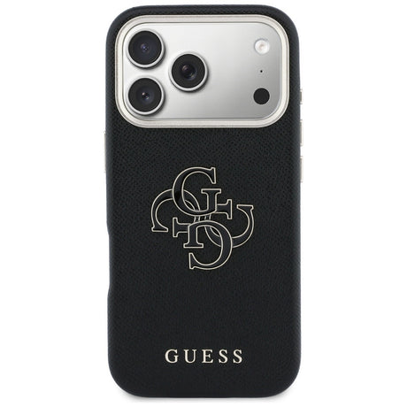 Husa de protectie Guess Hardcase Resin Logo (GUHCP17L5PS4RGGK) compatibil cu iPhone 17 Pro, Negru