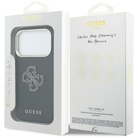 Husa de protectie Guess Hardcase Resin Logo (GUHCP17L5PS4RGGK) compatibil cu iPhone 17 Pro, Negru