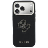 Husa de protectie Guess Hardcase Resin Logo (GUHCP17X5PS4RGGK) compatibil cu iPhone 17 Pro Max, Negru