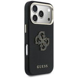Husa de protectie Guess Hardcase Resin Logo (GUHCP17X5PS4RGGK) compatibil cu iPhone 17 Pro Max, Negru