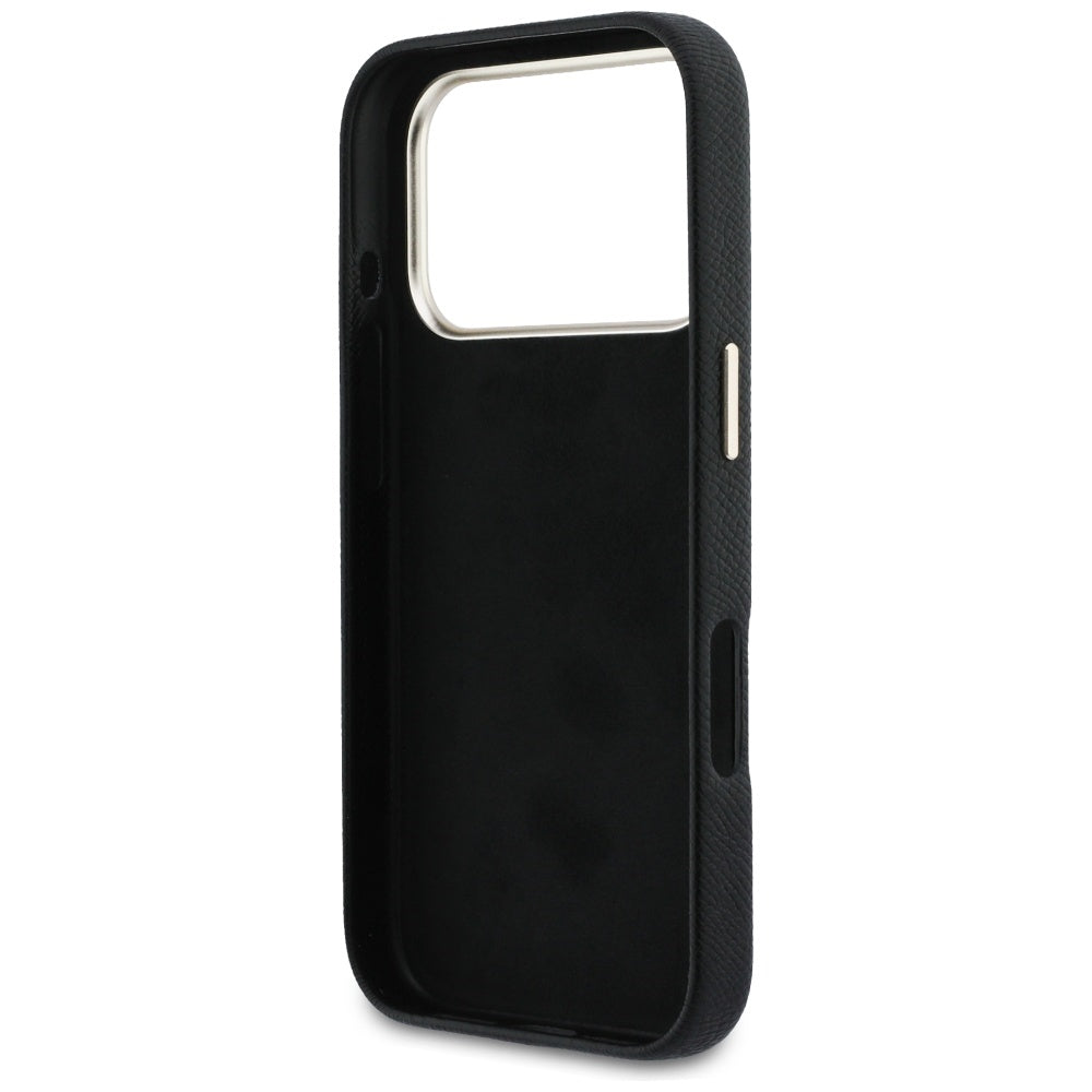 Husa de protectie Guess Hardcase Resin Logo (GUHCP17X5PS4RGGK) compatibil cu iPhone 17 Pro Max, Negru