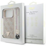 Husa de protectie Guess Hardcase 4G with Strap Triangle Logo MagSafe (GUHMP17LP4TSDPPSP) compatibil cu iPhone 17 Pro, Roz