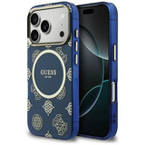 Husa de protectie Guess IML Peony Dot MagSafe (GUHMP17L5HPOEDB) compatibil cu iPhone 17 Pro, Albastru