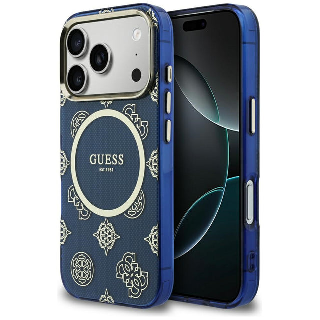 Husa de protectie Guess IML Peony Dot MagSafe (GUHMP17L5HPOEDB) compatibil cu iPhone 17 Pro, Albastru
