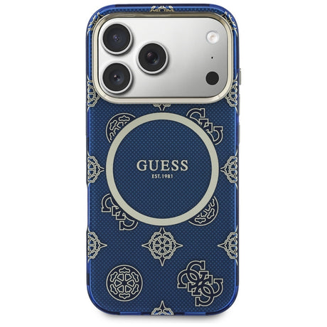 Husa de protectie Guess IML Peony Dot MagSafe (GUHMP17L5HPOEDB) compatibil cu iPhone 17 Pro, Albastru